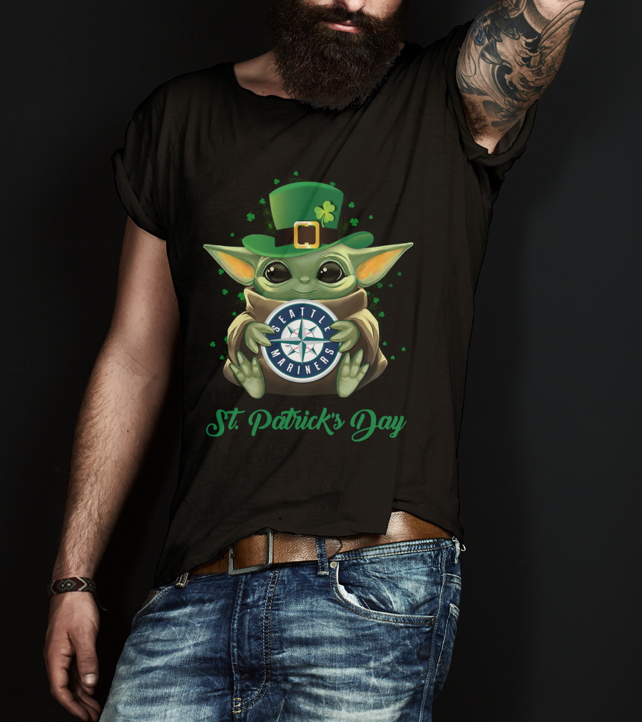 Seattle Mariners Baby Yoda St. Patrick's Day T-Shirt