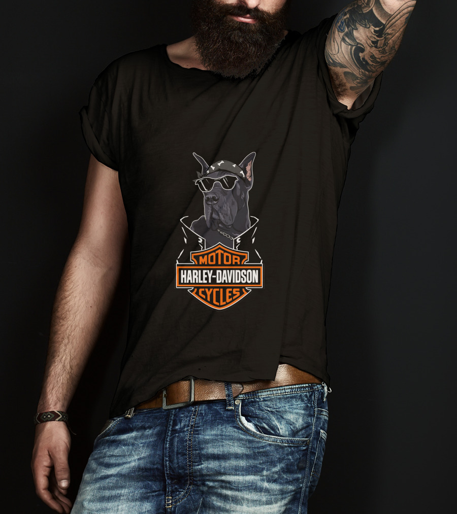 Harley Davidson Great Dane Motorcycle Cycles T-Shirt