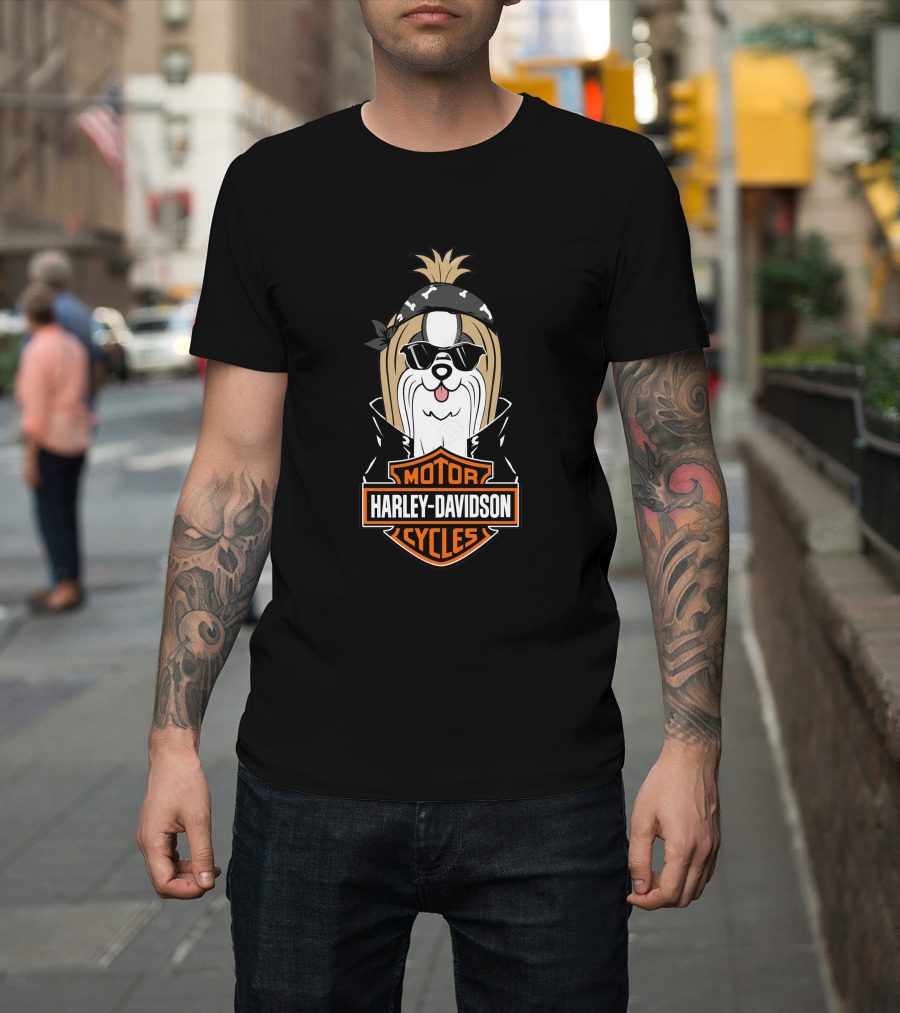 Harley Davidson Motor Cycles Shih Tzus T-Shirt