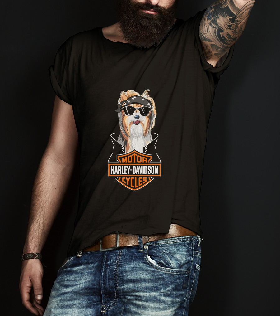 Harley Davidson Yorkshire Terrier Motorcycle Cycles T-Shirt
