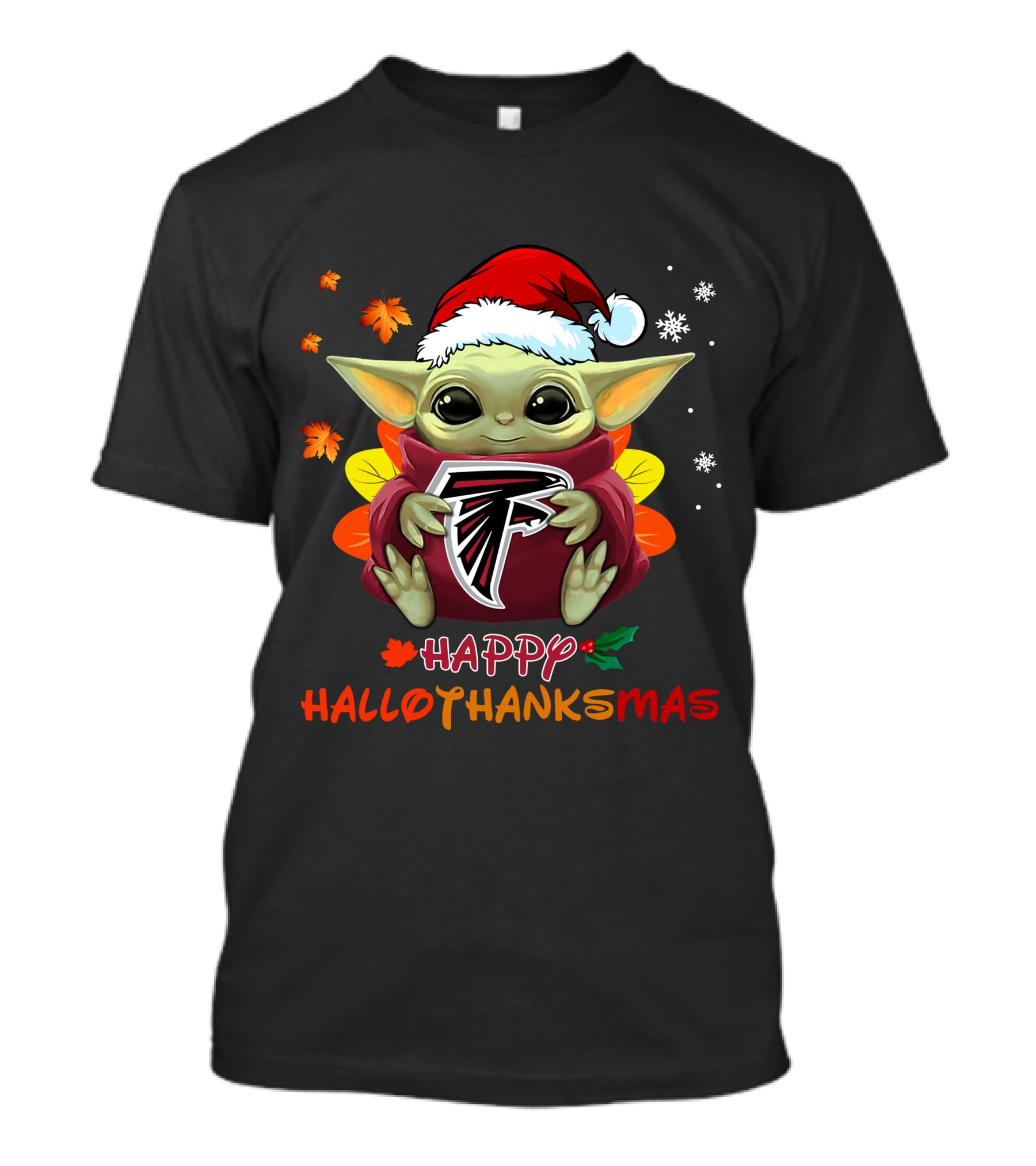 Happy Hallothanksmas Atlanta Falcons Baby Yoda 505 L1PTT T-Shirt