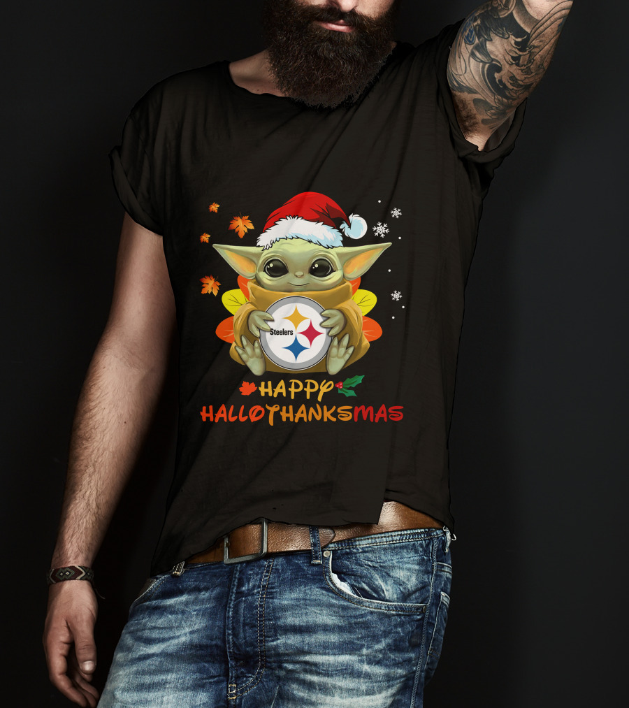 Happy Hallothanksmas Pittsburgh Steelers Baby Yoda 505 L1PTT T-Shirt