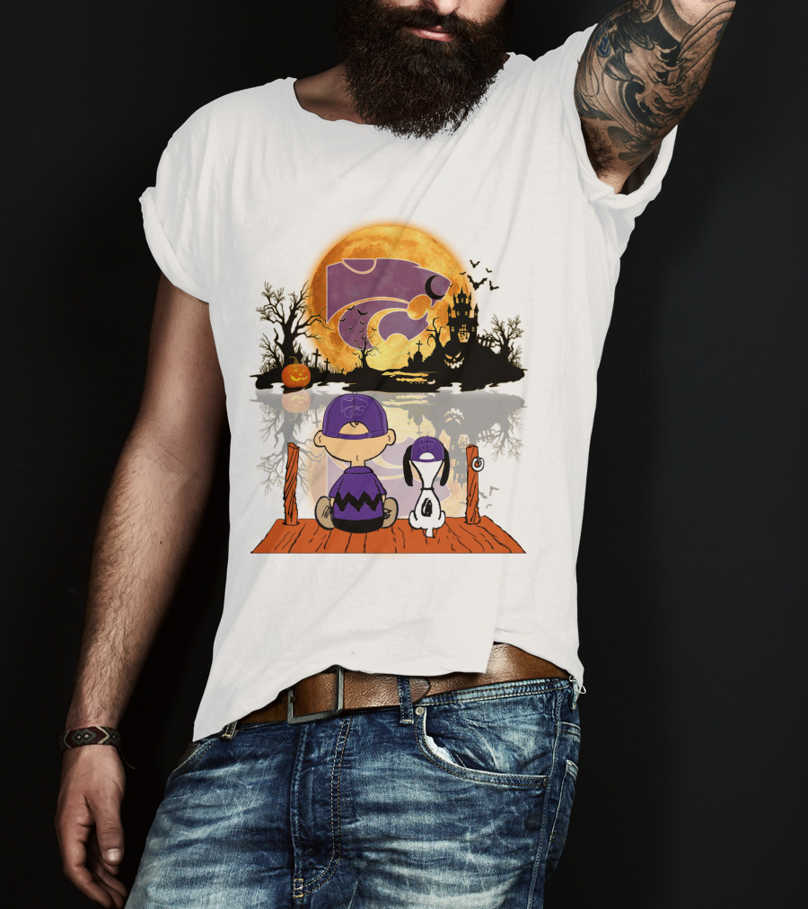 Kansas State Wildcats Halloween Moon Peanuts T-Shirt