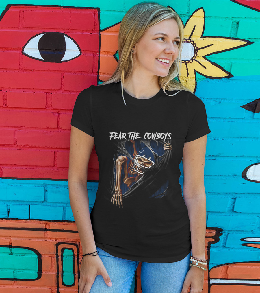 Fear The Cowboys Skeleton Dallas 515NFL L1MTH T-Shirt