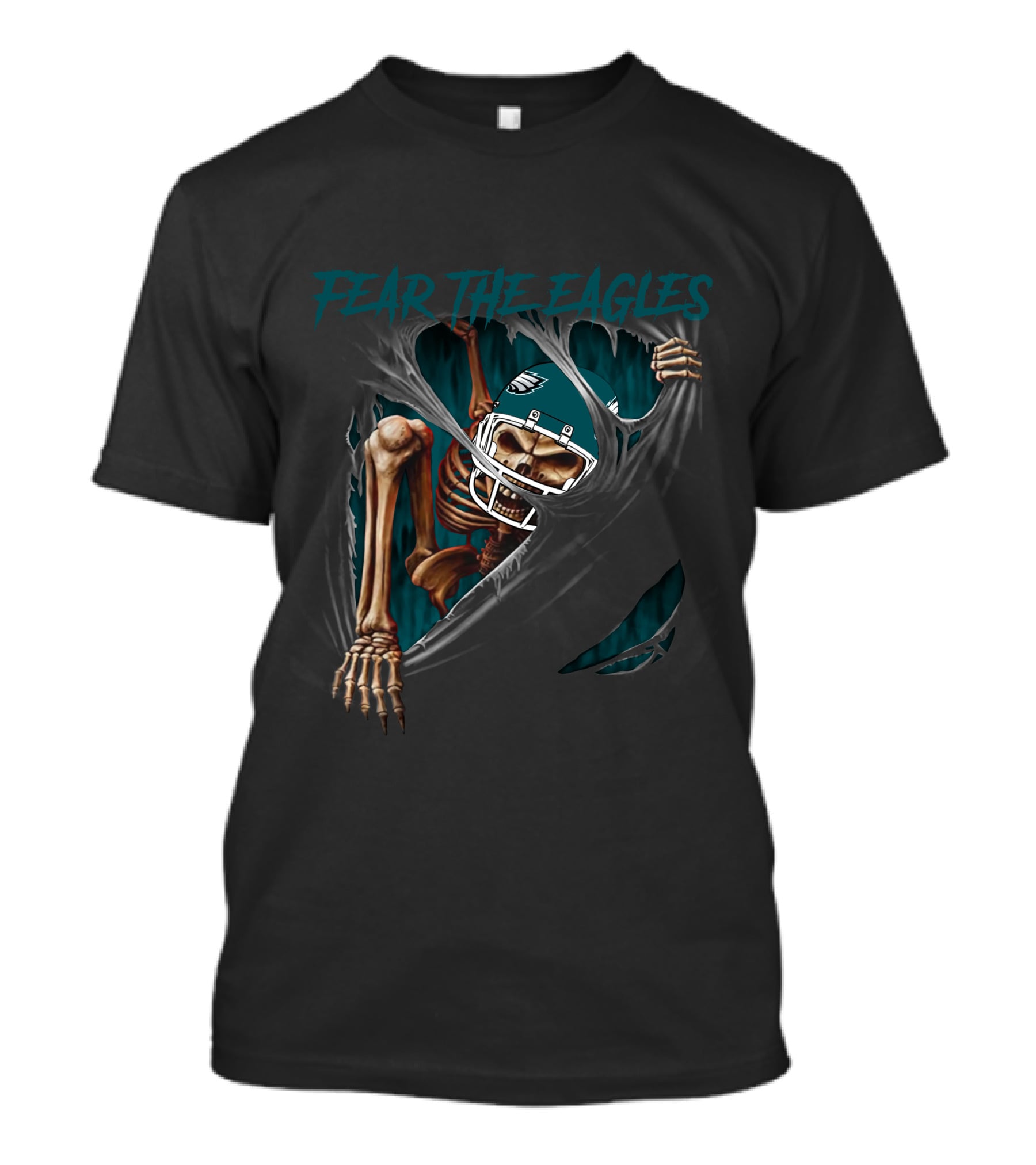Fear The Eagles Philadelphia Football Skeleton Ripping Through NFL L1MTH T-Shirt