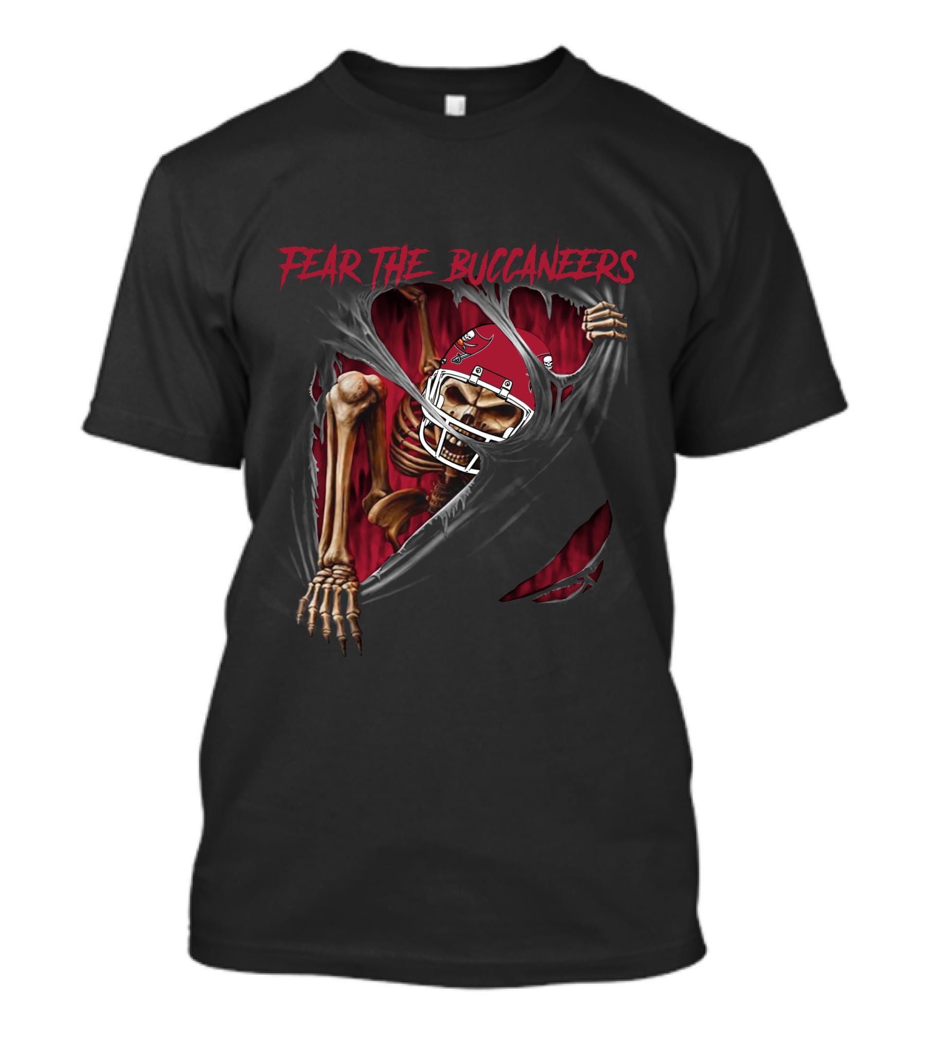 Fear The Buccaneers Skeleton Football Helmet Tampa Bay Buccaneers 515NFL L1MTH T-Shirt