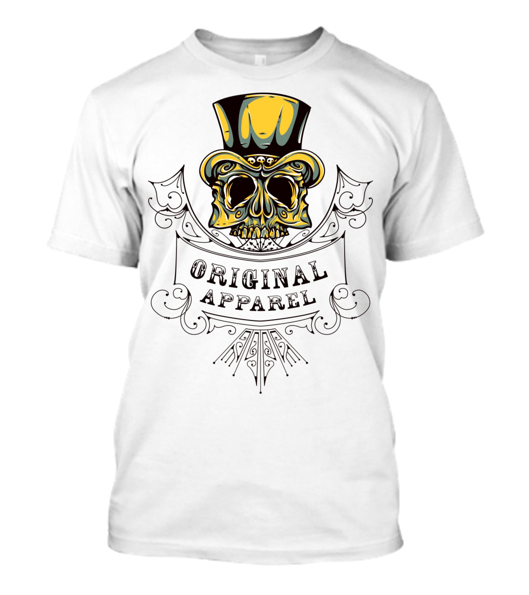 Original Apparel Skull With Top Hat T-Shirt