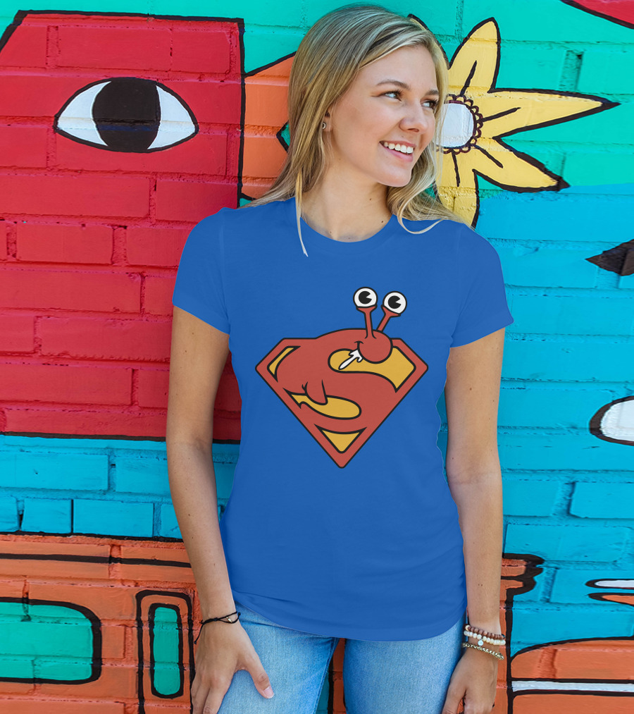 SuperSlug Funny Parody Red And Yellow Logo With Big Eyes T-Shirt