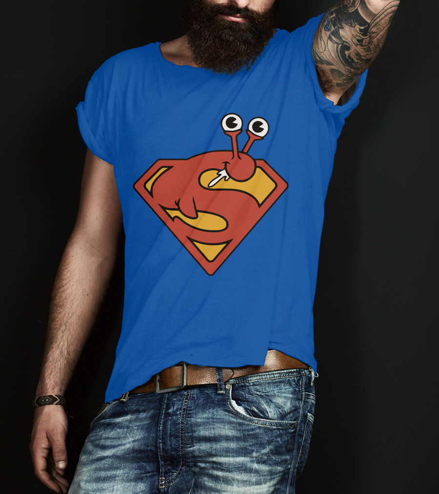 SuperSlug Funny Parody Red And Yellow Logo With Big Eyes T-Shirt