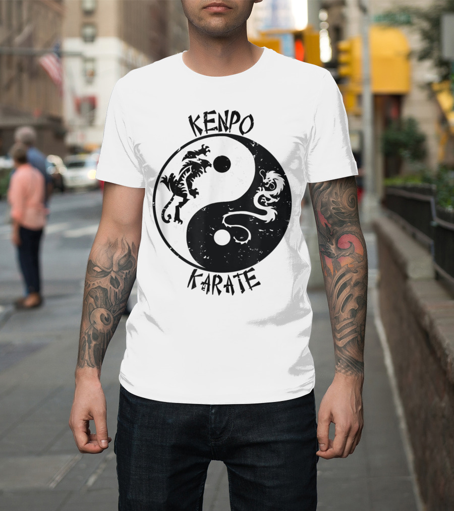 Kenpo Karate Yin Yang Tiger and Dragon Martial Arts T-Shirt