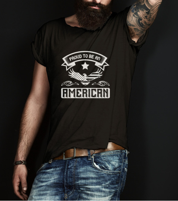 Proud To Be An American Eagle Star Banner T-Shirt