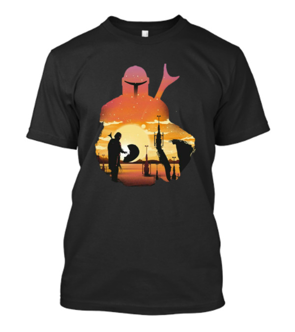 Bounty Hunter Sunset Silhouette Scene T-Shirt
