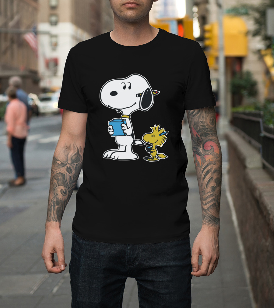 Funny Snoopy and Woodstock Reading Adventure T-Shirt