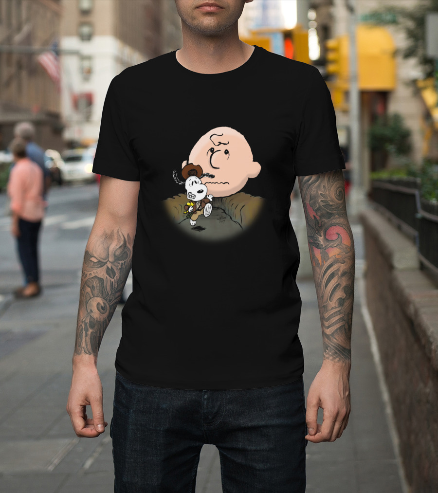 Raiders of the Lost Blockhead Snoopy Charlie Brown Indiana Jones T-Shirt