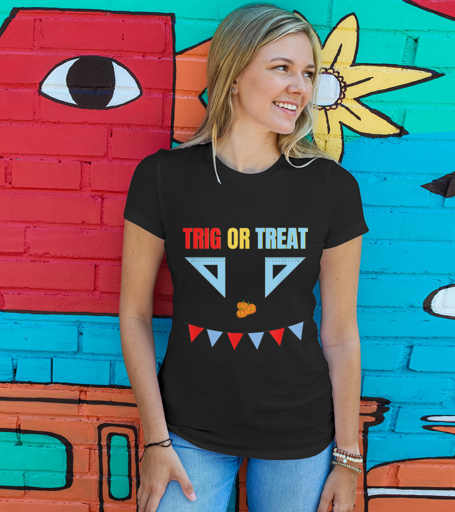 Trig Or Treat Triangle Halloween Math Teacher Costume T-Shirt