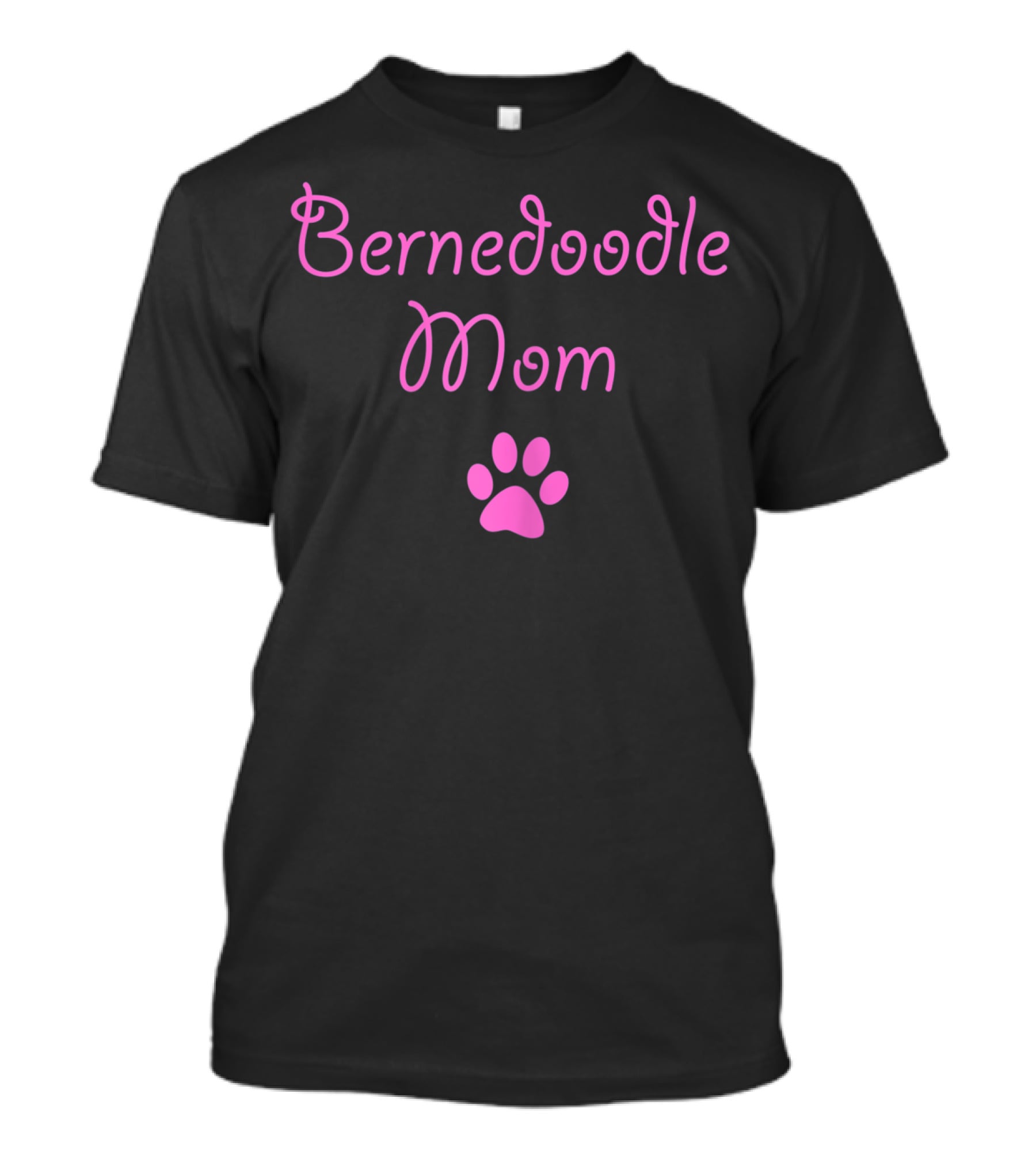 Bernedoodle Mom With Pink Paw Prints T-Shirt
