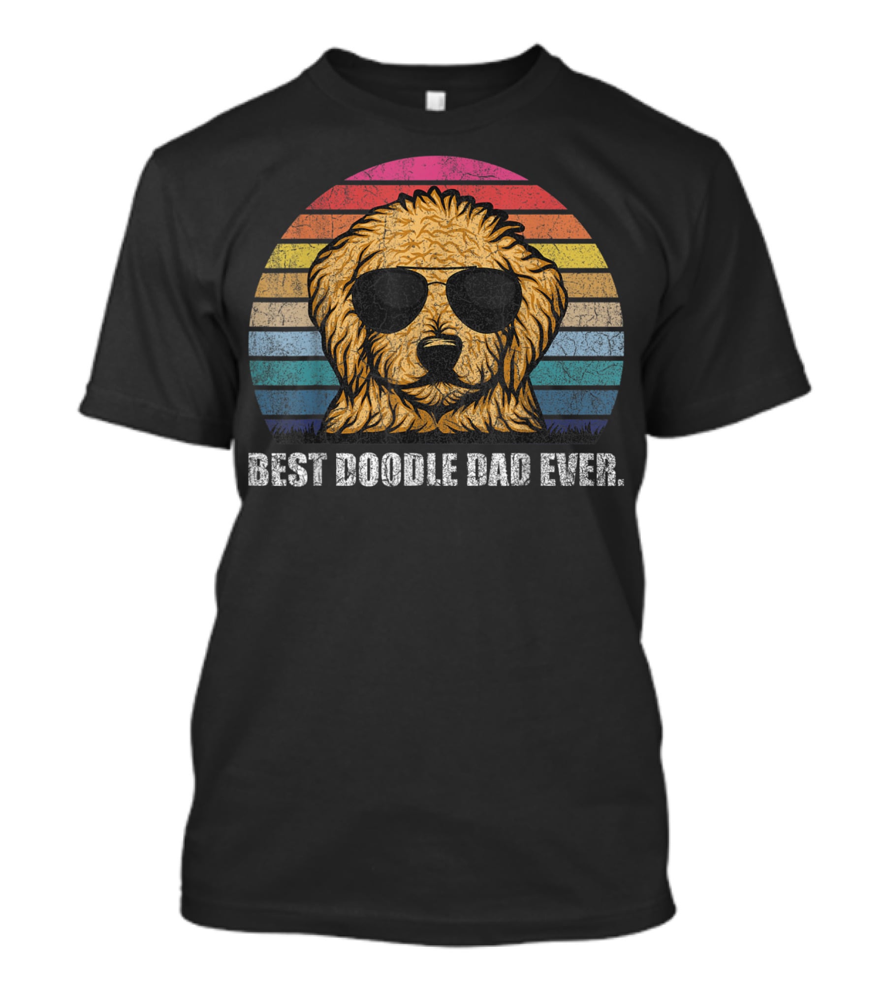 Best Doodle Dad Ever Vintage Style Retro Sunglasses Dog T-Shirt