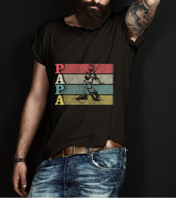 Papa Vintage Kendo Retro Dad Fathers Day T-Shirt