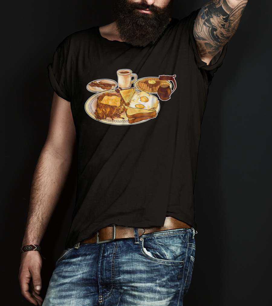 All Star Special Breakfast Plate With Coffee And Pancakes T-Shirt