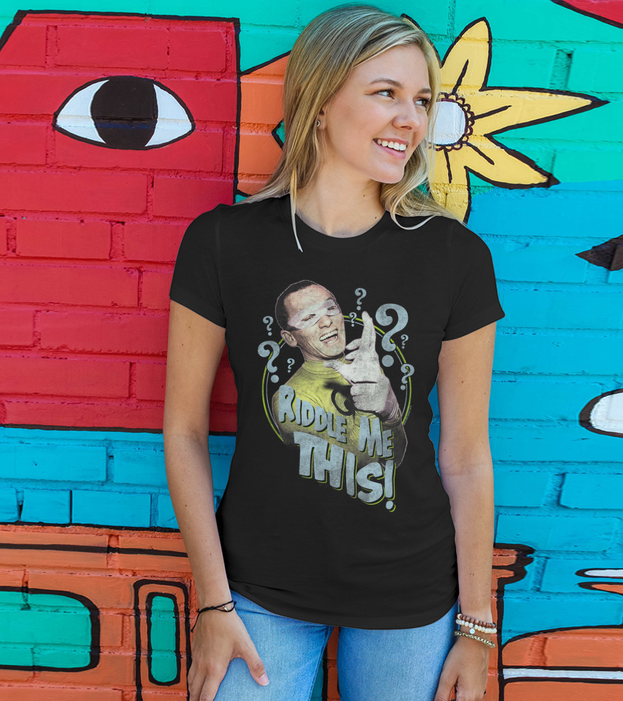 Batman Classic TV Series Riddle Me This Joker Question Marks T-Shirt