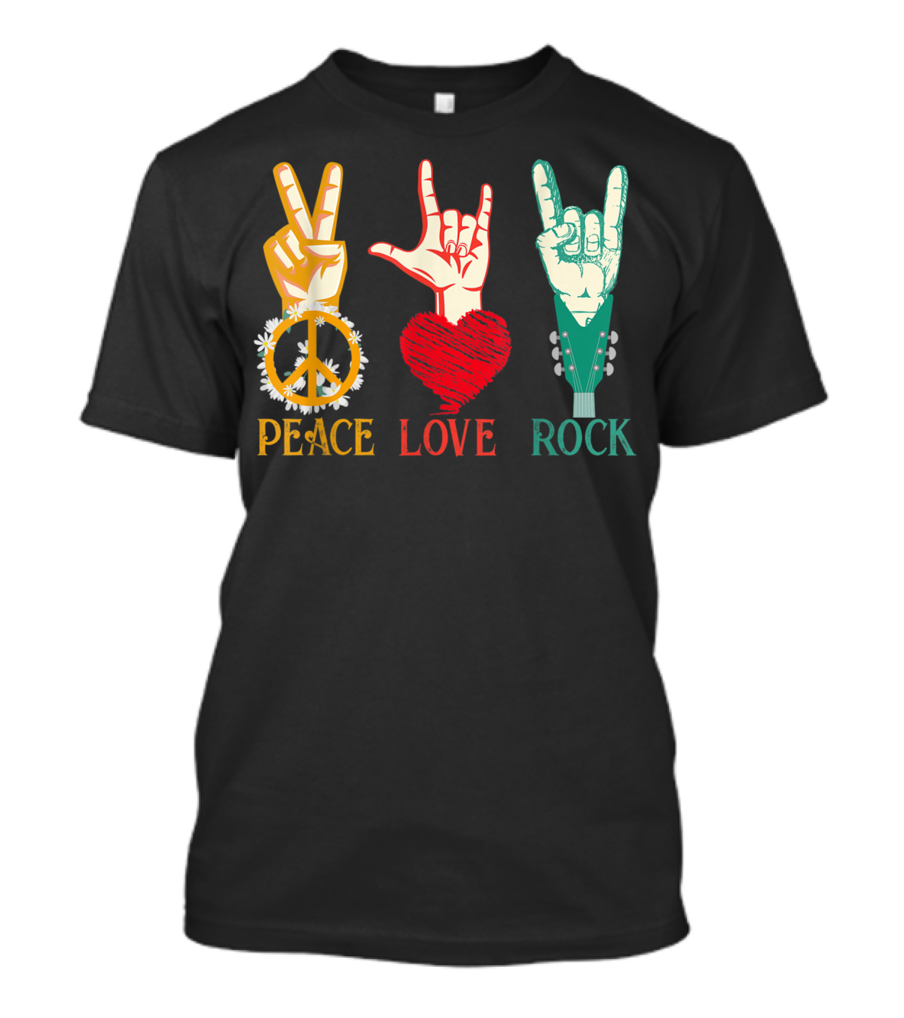 Peace Love Rock Vintage Concert Band Classic T-Shirt