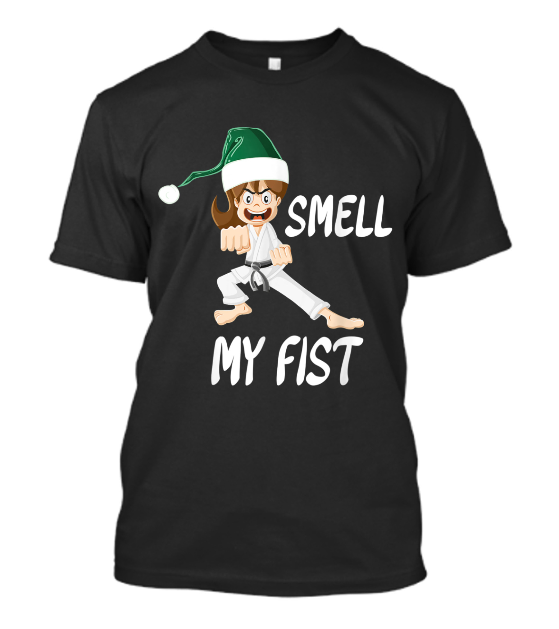 Smell My Fist Funny Christmas Karate T-Shirt