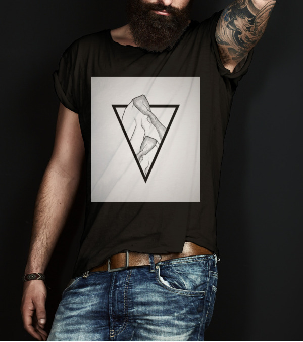 I Don't Know Who The Figure Is, But A Suitable Title Could Be Mountain Lover Geometric Triangle Rock Formations T-Shirt