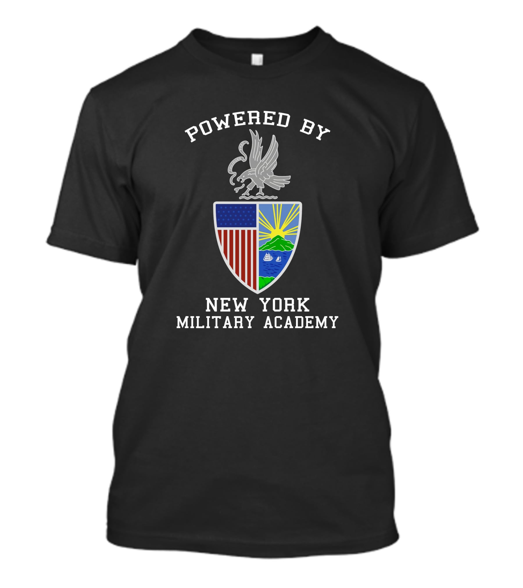 Powered By New York Military Academy Crest Shield T-Shirt