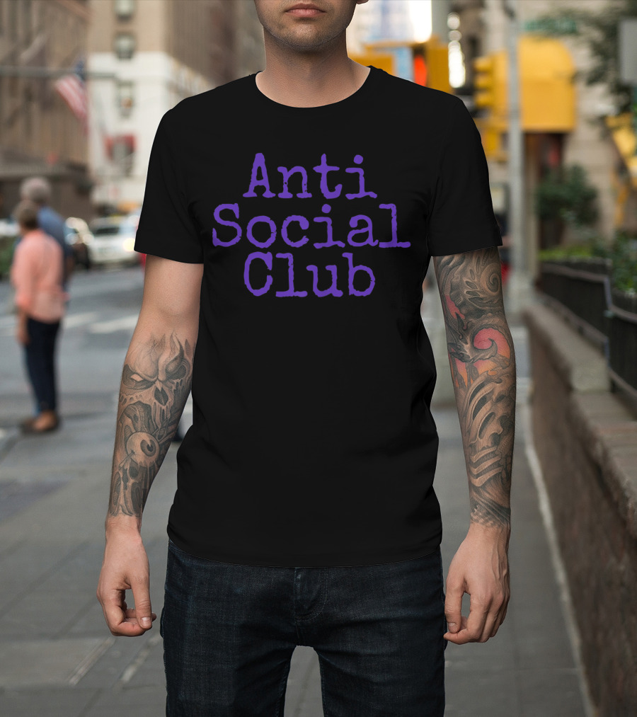 Anti Social Club Purple Text T-Shirt