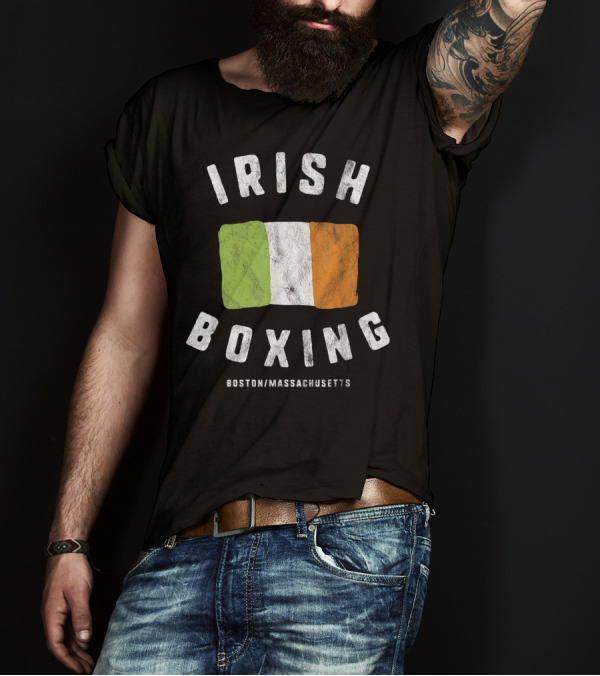 Irish Boxing Flag Boston Massachusetts T-Shirt