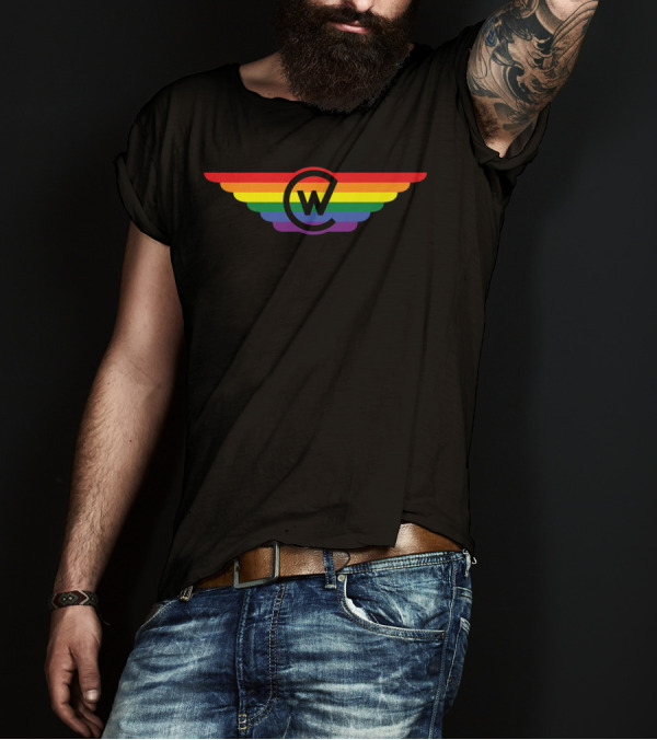 Wednesday Club Pride Rainbow Logo Wings T-Shirt