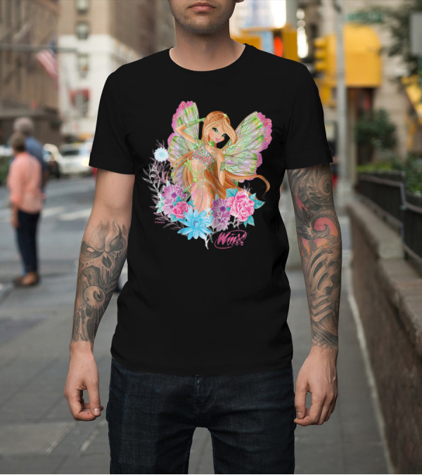 Shirt: Winx Club Flora Dreamix Fairy with Colorful Flowers T-Shirt Winx Club Flora Dreamix Fairy with Colorful Flowers T-Shirt