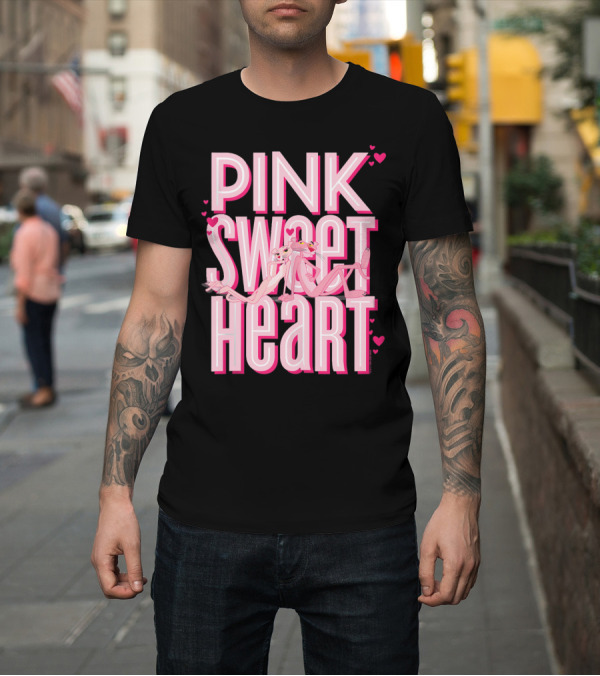 Shirt: Pink Panther Sweetheart Valentine's Day Pink Hearts T-Shirt Pink Panther Sweetheart Valentine's Day Pink Hearts T-Shirt