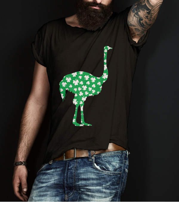 Ostrich St Patrick's Day Clover Pet Lovers T-Shirt