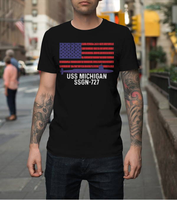 Shirt: USS Michigan SSGN-727 Submarine American Flag Navy Pride T-Shirt USS Michigan SSGN-727 Submarine American Flag Navy Pride T-Shirt