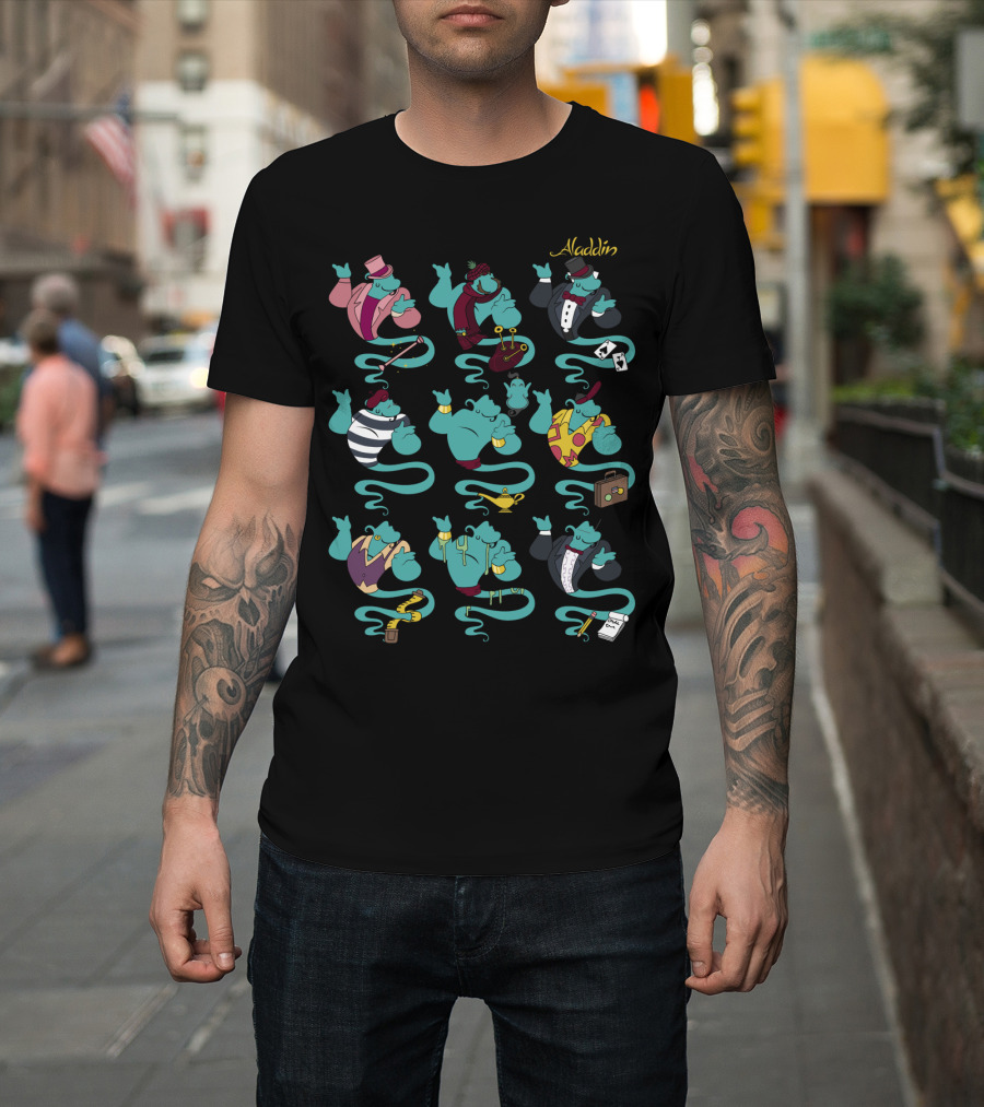 Aladdin Genie Colorful Iconic Outfits and Styles Collection T-Shirt