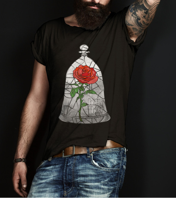 Disney Beauty And The Beast Stained Glass Rose T-Shirt