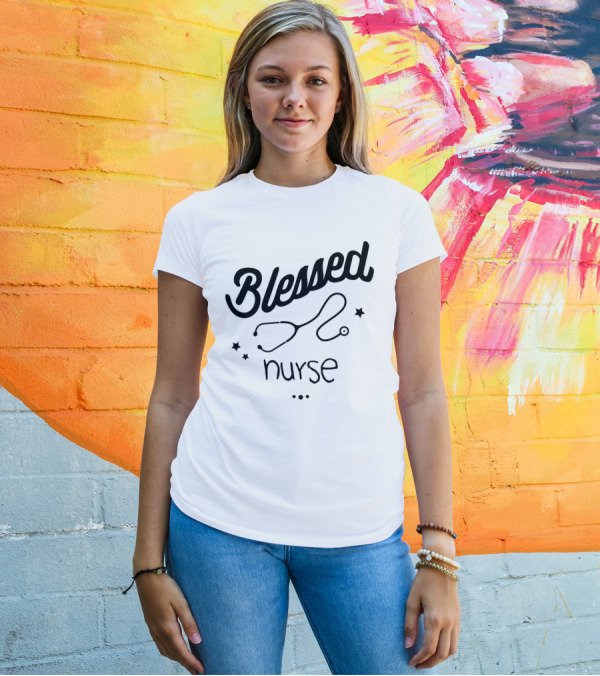 Blessed Nurse Stethoscope T-Shirt