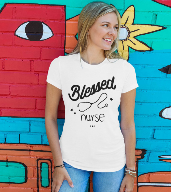 Blessed Nurse Stethoscope T-Shirt