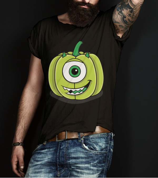 Disney Pixar Monsters Inc Mike Green Pumpkin Face T-Shirt