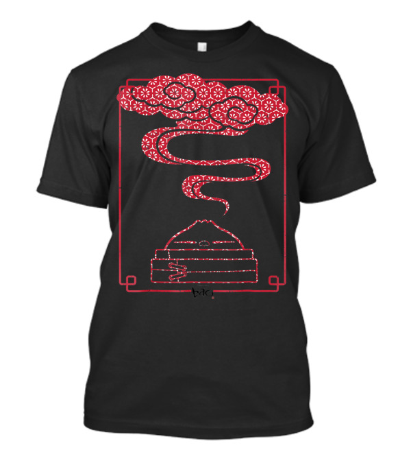 Disney Pixar Bao Steamy Red Pattern Woodblock Clouds T-Shirt