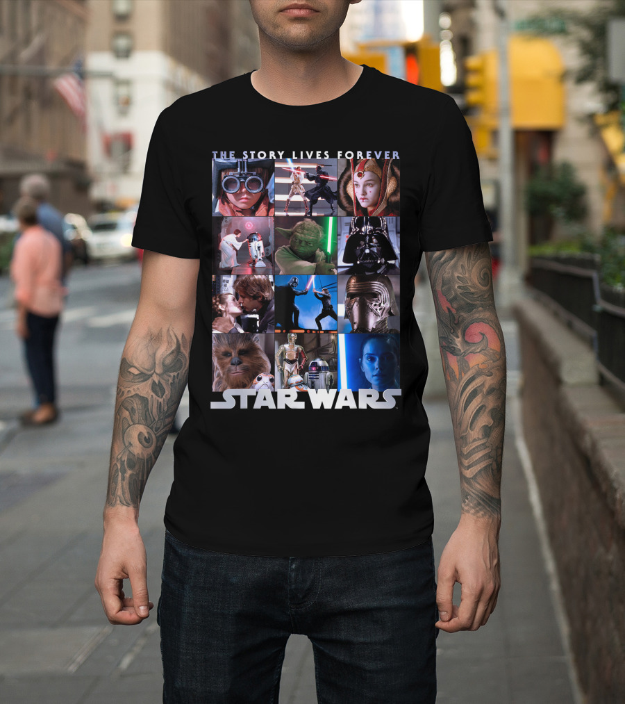 Star Wars The Story Lives Forever Iconic Characters and Scenes Collection T-Shirt