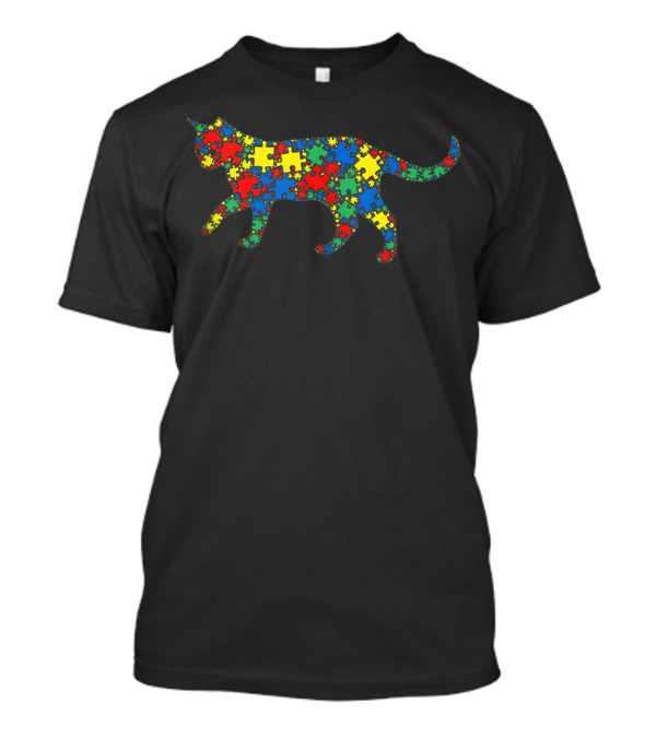Cute Cat Autism Awareness Puzzle Kids Men Yv T-Shirt