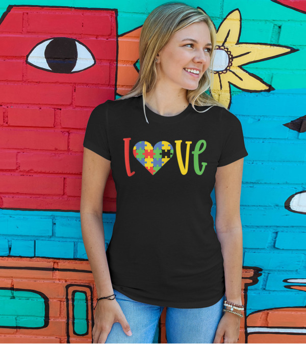 Love Autism Puzzle Heart Dad Boy Girl Kid Autistic Rb T-Shirt