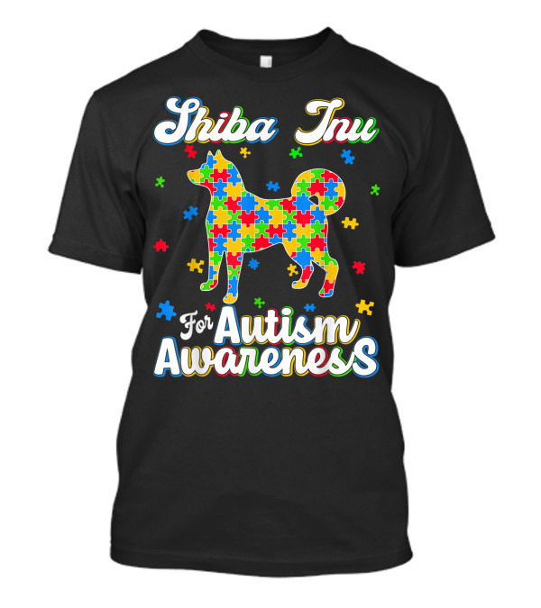 Shiba Inu For Autism Awareness Dog Dad T-Shirt
