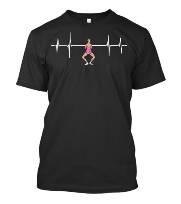 Ballerina Ekg Heartbeat Ballet Dance Squat Pose T-Shirt