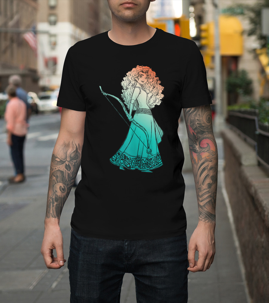 Disney Pixar Brave Merida Stylized Bow and Celtic Dress T-Shirt