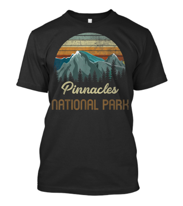Pinnacles National Park Retro Vintage Mountain Scene T-Shirt