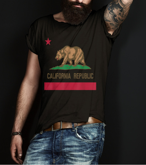 California Republic Bear Flag Icon 1846 T-Shirt