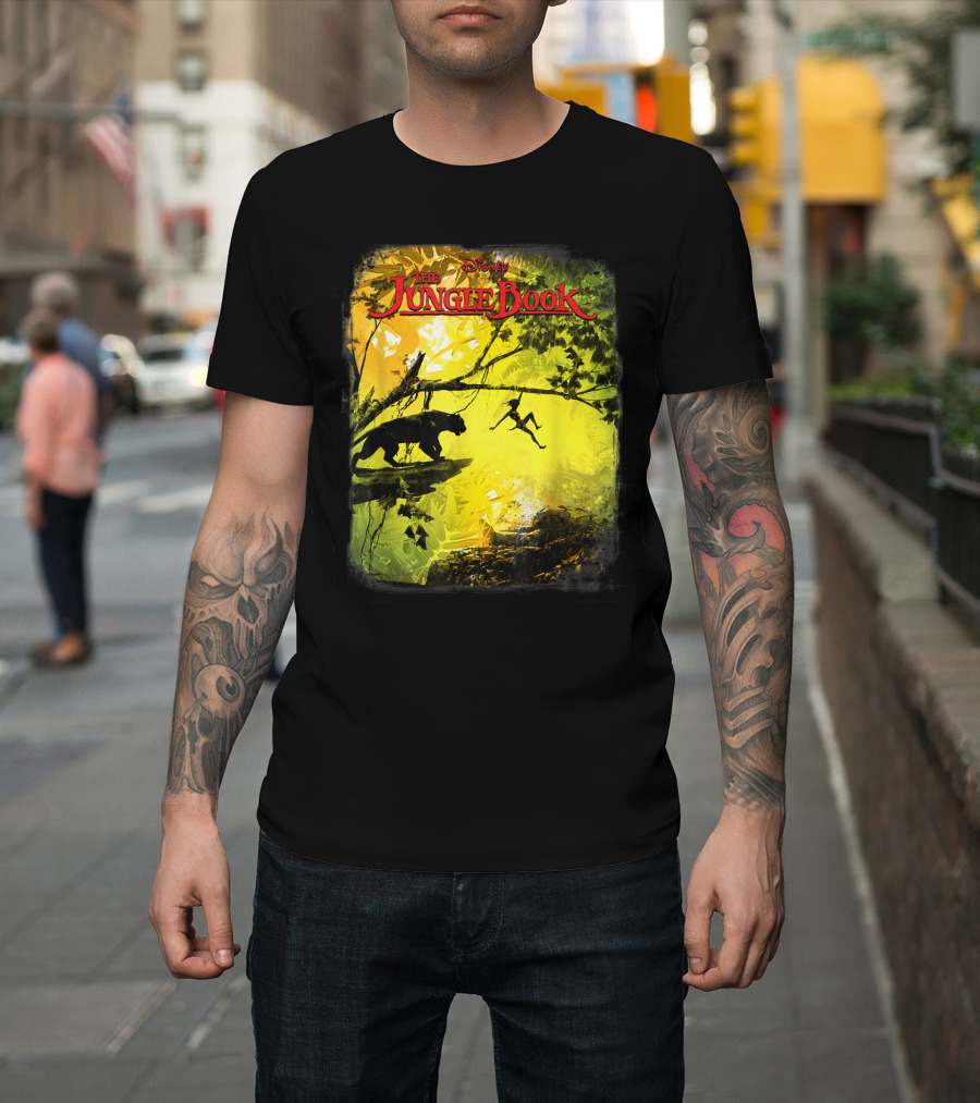 Disney The Jungle Book Panther and Mowgli Adventure in the Jungle T-Shirt